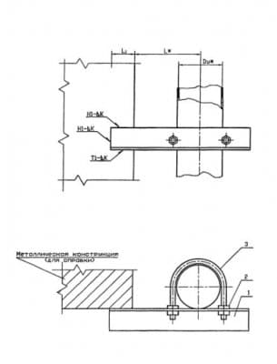Крепление горизонтального газопровода УКГ 9.00-07 - 1