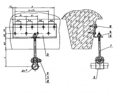 Подвеска для крепления труб к плитам перекрытия АПЭ 1583.0-01 - 1