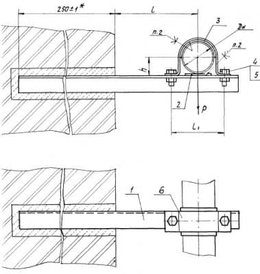 Опора к кирпичной/бетонной стене Дн 50-200А14Б 289.000-06 - 1