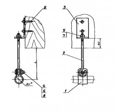 Подвеска для крепления труб к деревянным балкам АПЭ 1584.0 - 1