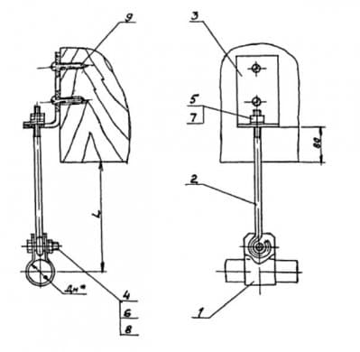 Подвеска для крепления труб к деревянным балкам АПЭ 1410.0-01 - 1