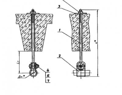 Подвеска для крепления труб к железобетонным плитам перекрытия АПЭ 1573.0-01 - 1