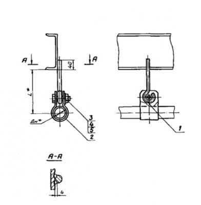 Подвеска для крепления труб к металлоконструкциям АПЭ 1578.0-03 - 1