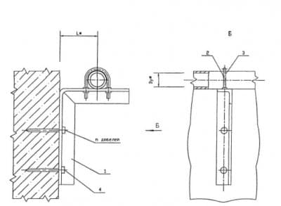 Крепление газопровода к панельным и блочным стенам УКГ 15.00 - 1