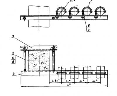 Опора для крепления четырех труб к железобетонной колонне АПЭ 1563.0-01 - 1