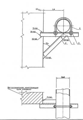 Крепление горизонтального газопровода УКГ 8.00-01 - 1