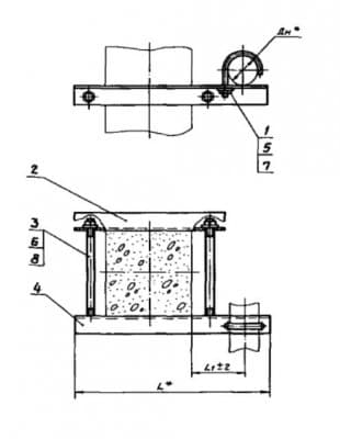 Опора для крепления одной трубы к железобетонной колонне АПЭ 1560.0-02 - 1