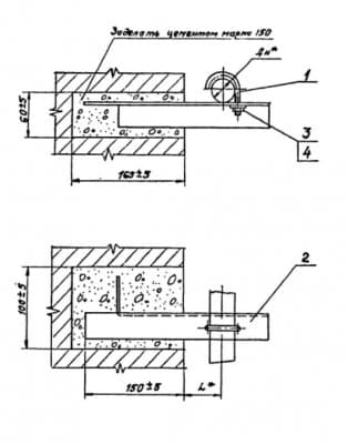 Опора для крепления труб к кирпичной стене АПЭ 1377.0 - 1