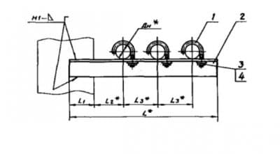 Опора для крепления трех труб к металлоконструкциям АПЭ 1558.0-03 - 1