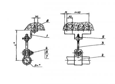 Подвеска для крепления труб к плитам перекрытия АПЭ 1564.0-02 - 1
