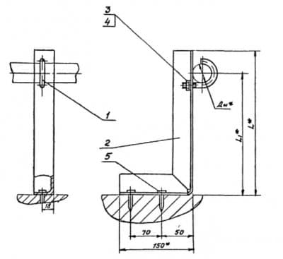 Опора для крепления труб в подполье АПЭ 1394.0-01 - 1