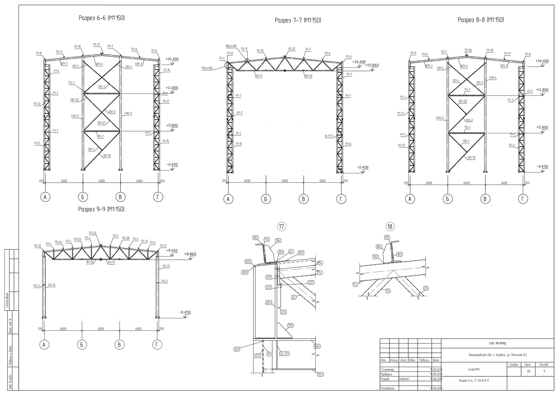 Проект производственного здания 54х18м