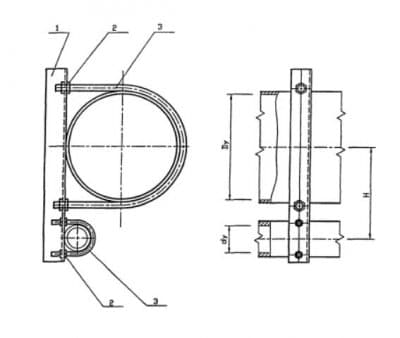 Крепление вертикального газопровода УКГ 13.00-12 - 1