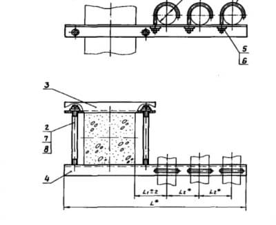 Опора для крепления трех труб к железобетонной колонне АПЭ 1562.0 - 1