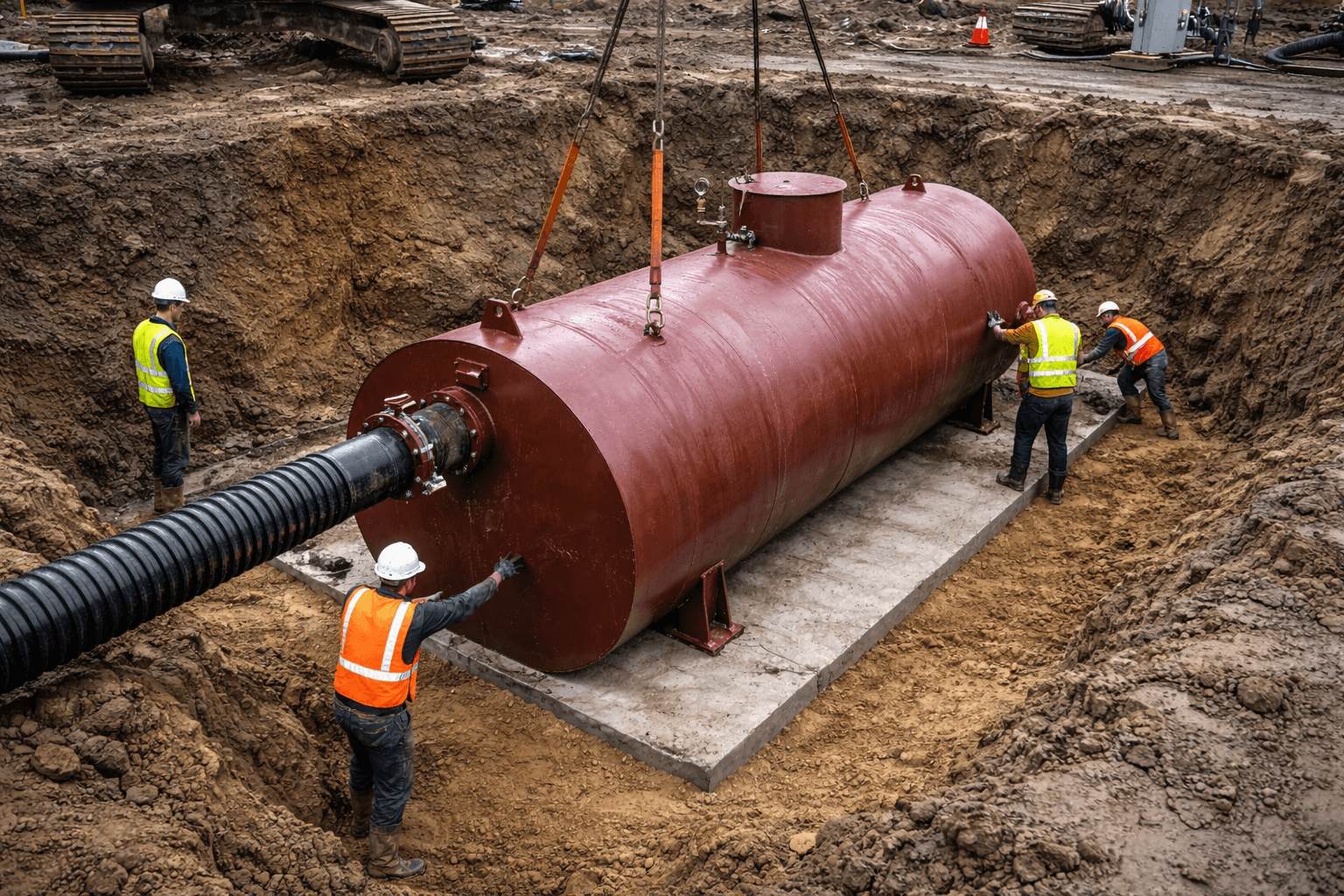 монтаж подземной дренажной ёмкости.png