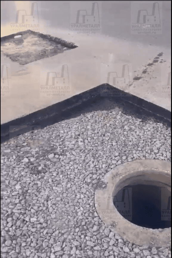 Закопали колодец, подготовили под асфальтирование