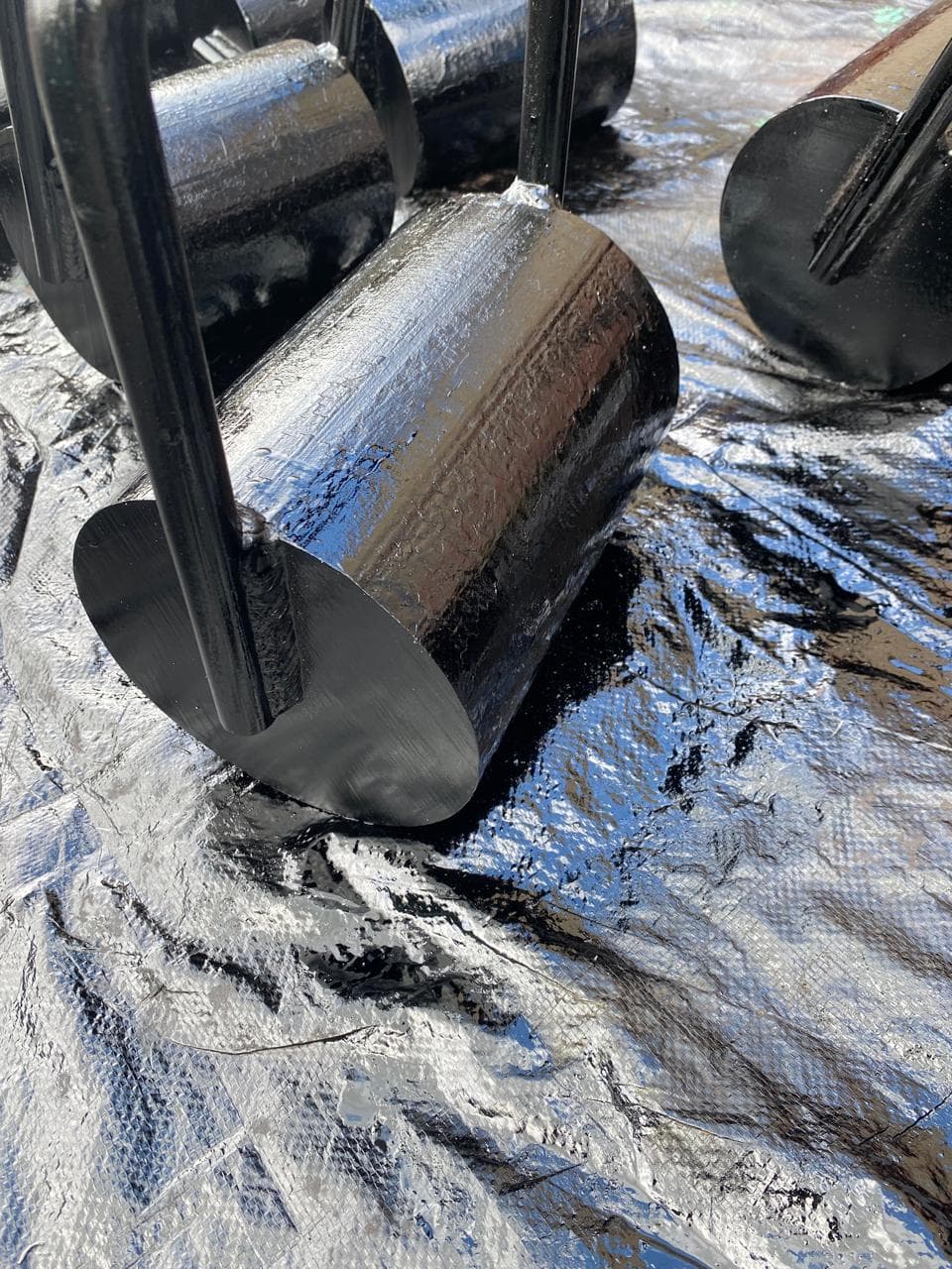 Противовес для плавучих предостерегательных знаков (Круг Ст20 ф180мм L-240мм, Круг Ст20 ф22мм L-770мм, Покраска битумный лак )