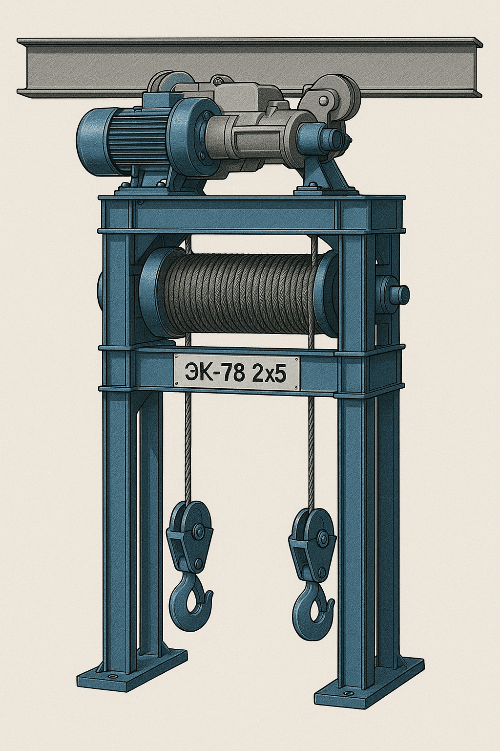 Подъемник канатный с электроприводом, марки ЭК-78 2х5 - 1