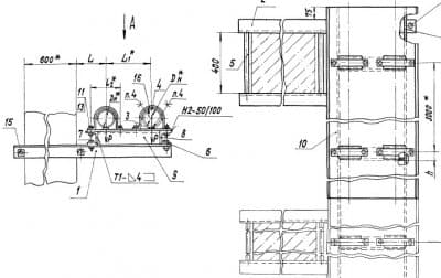 Опора двухрядная со сплошным основанием А14Б 307.000 - 1